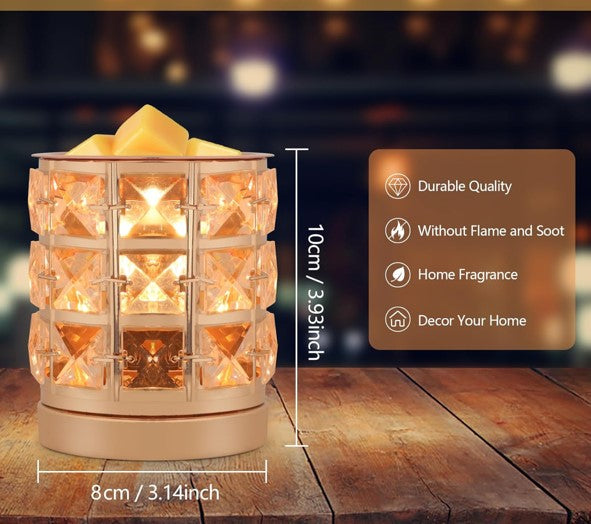 Gold Crystal Wax Melt Warmer - Metal Wax Melt Warmer for Home or Office (NEW)