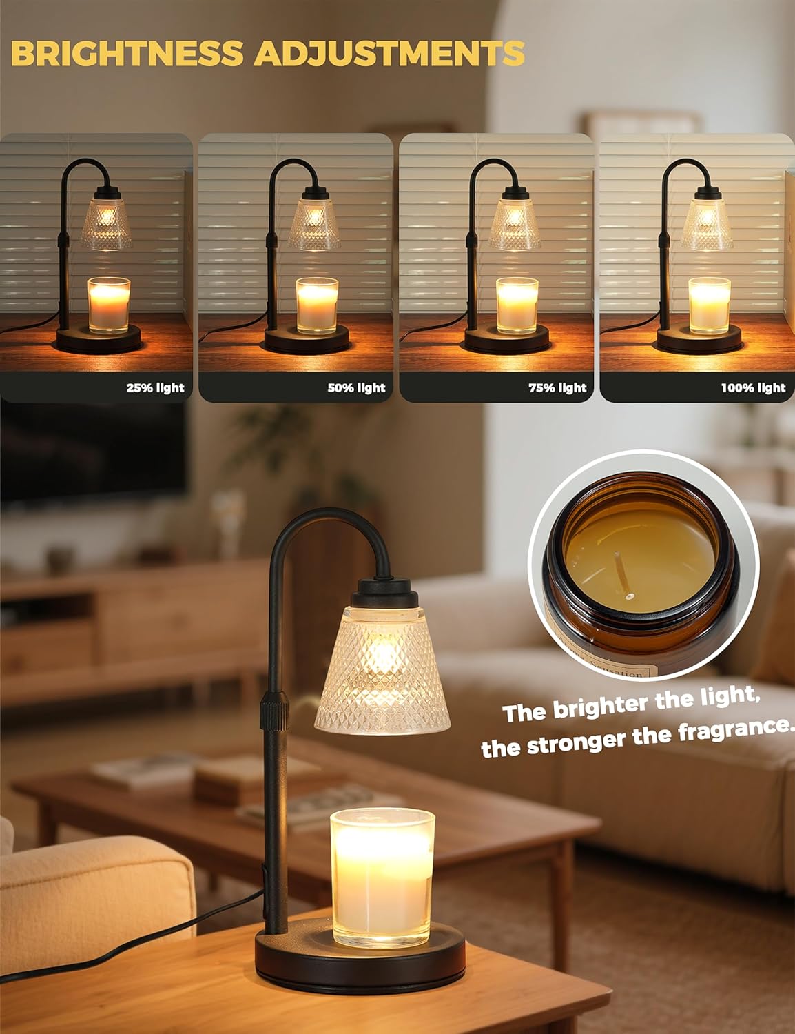 Candle Warmer Lamp with Timer Dimmer (NEW)...Safer, cleaner, and beautifully elevated — enjoy your candles without the flame.