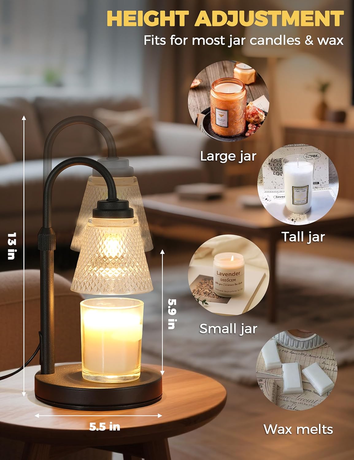 Candle Warmer Lamp with Timer Dimmer (NEW)...Safer, cleaner, and beautifully elevated — enjoy your candles without the flame.